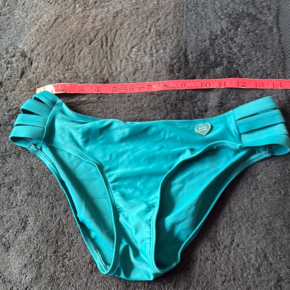 Women’s Teal Bikini Bottom with Side Straps
